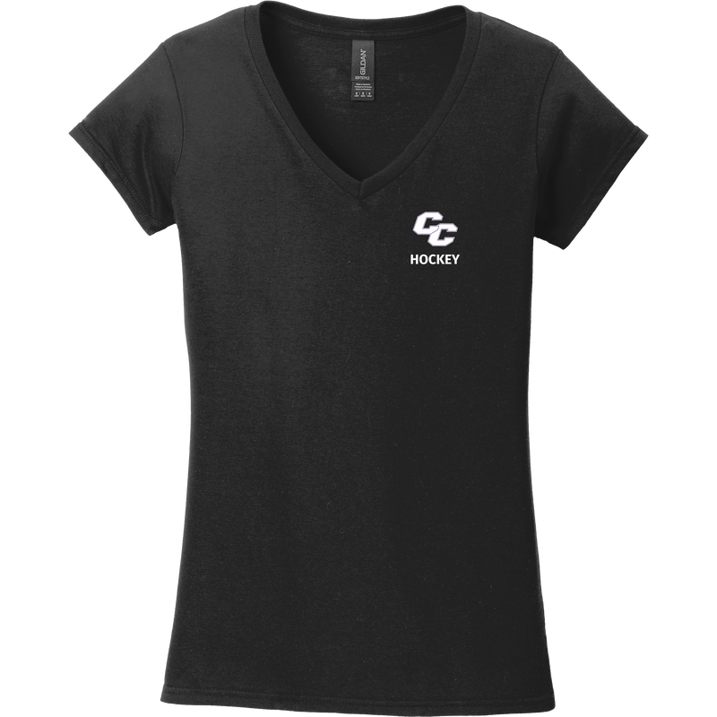 Curry College Softstyle Ladies Fit V-Neck T-Shirt
