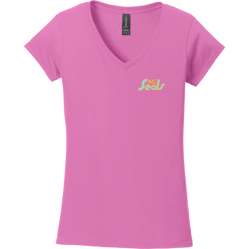 Atlantic City Seals Softstyle Ladies Fit V-Neck T-Shirt