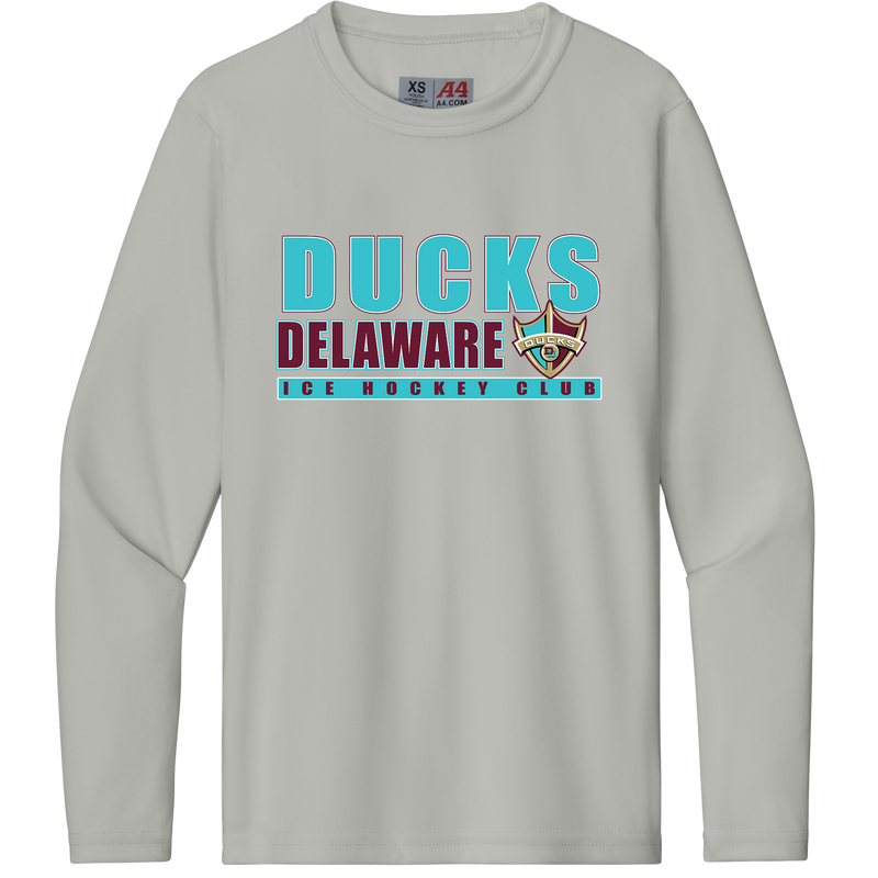 Delaware Ducks Youth Cooling Performance Long Sleeve Tee