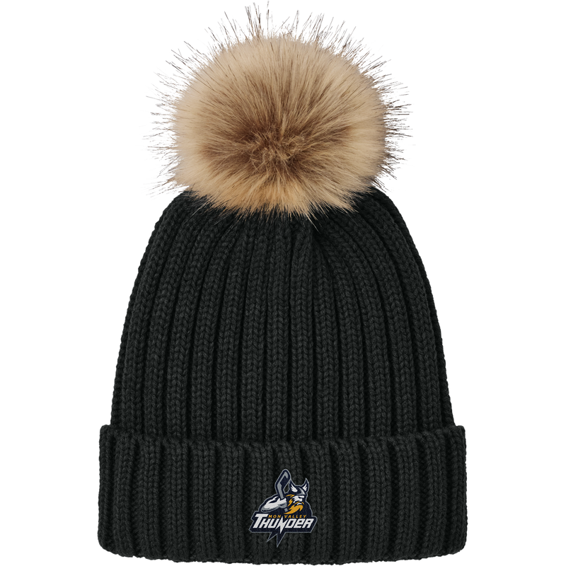 Mon Valley Thunder Faux Fur Pom Beanie