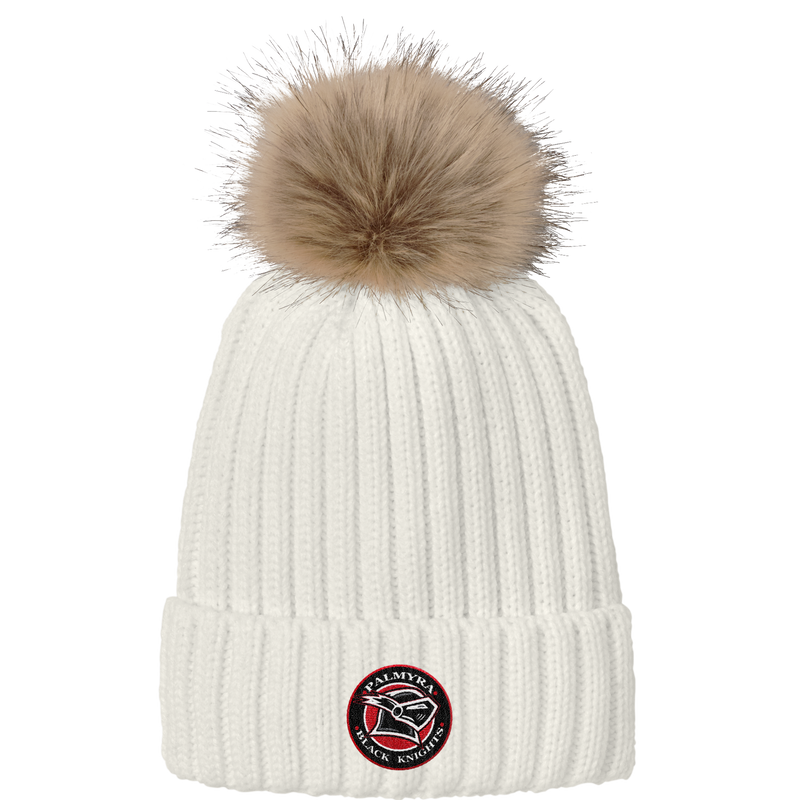 Palmyra Black Knights Faux Fur Pom Beanie