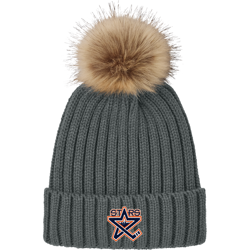 NY Stars Faux Fur Pom Beanie