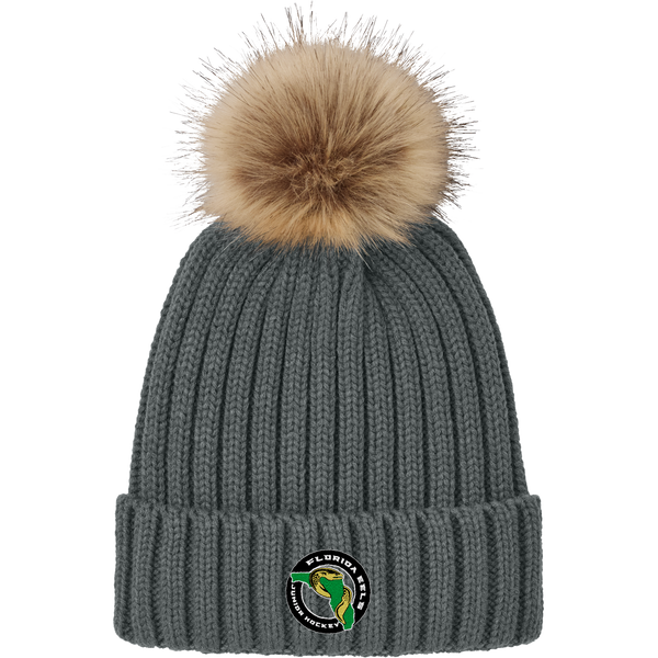 Florida Eels Faux Fur Pom Beanie