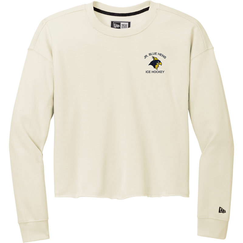 Delaware Jr. Blue Hens New Era Ladies Tri-Blend Fleece Crop Crew