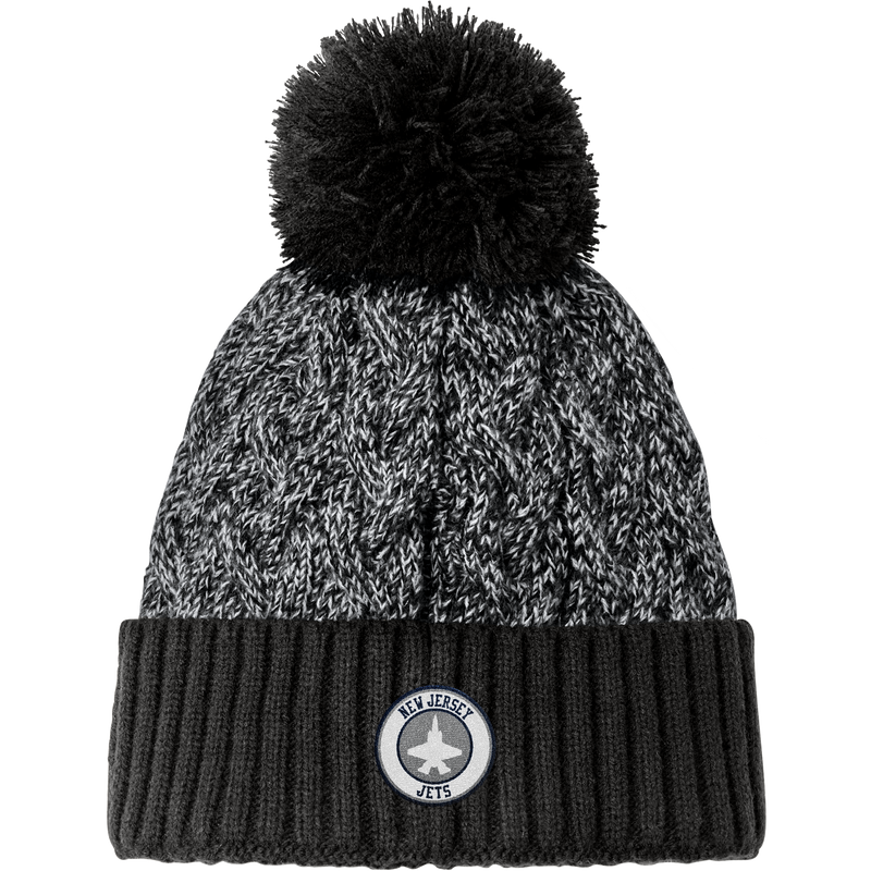 NJ Jets New Era Marled Knit Pom Beanie