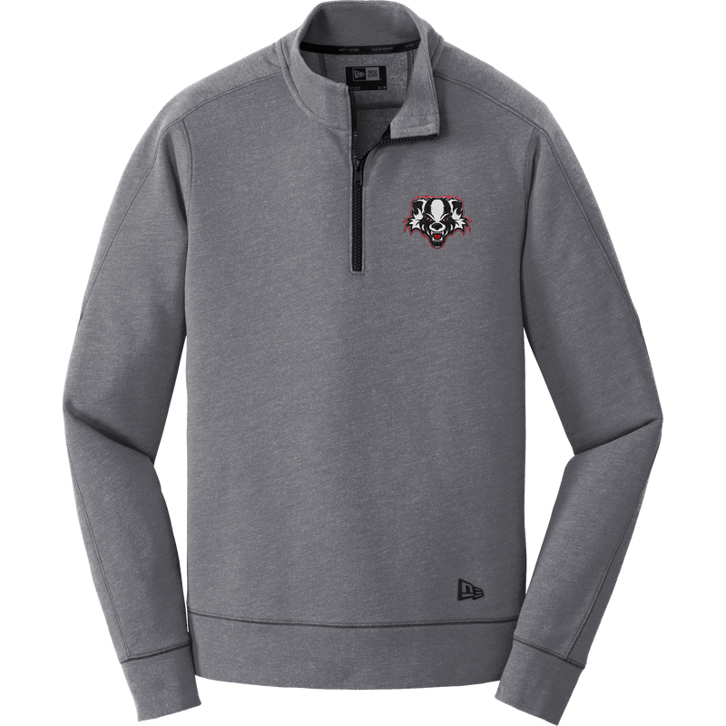 Scary Badgers New Era Tri-Blend Fleece 1/4-Zip Pullover