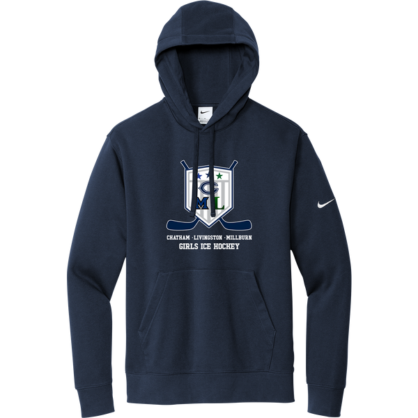 CML Girls Ice Hockey Nike Club Fleece Sleeve Swoosh Pullover Hoodie