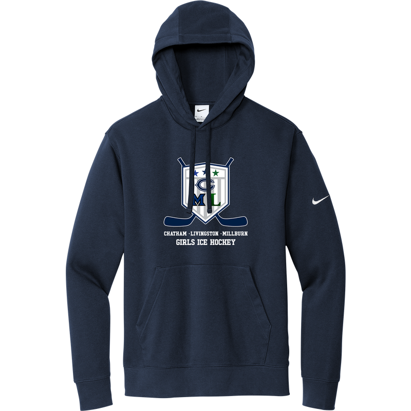 CML Girls Ice Hockey Nike Club Fleece Sleeve Swoosh Pullover Hoodie